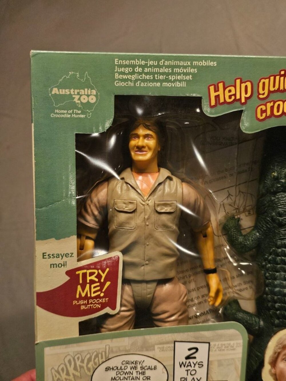 Steve Irwin Talking Action Figure 9" Wildlife Adventure Crocodile Hunter NEW BOX - Picture 5 of 10
